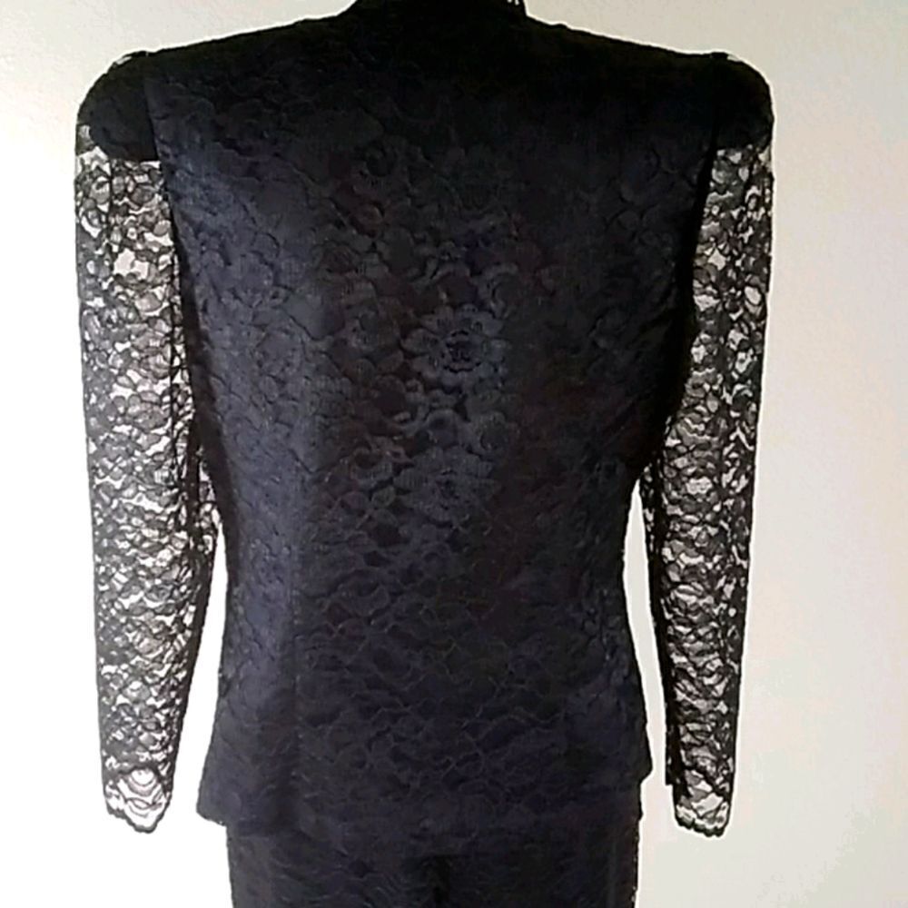 VINTAGE LACE DRESS  DAVID ROSE  BLACK - Picture 5 of 12